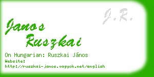 janos ruszkai business card